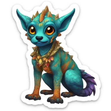 Colorful vernid fantasy creature LiLaiRa GriffSnuff Kamirah Falvie sticker