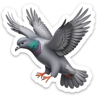pigeon flying sticker