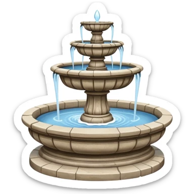 classic stone fountain sticker