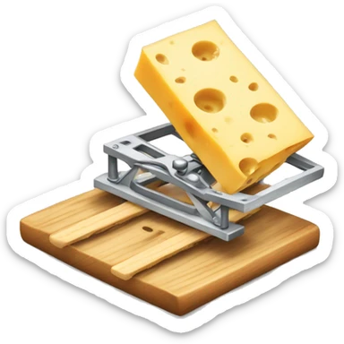 Mouse trap with cheese on it sticker