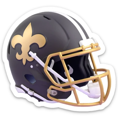 New Orleans Saints football helmet in black and gold team colors sticker