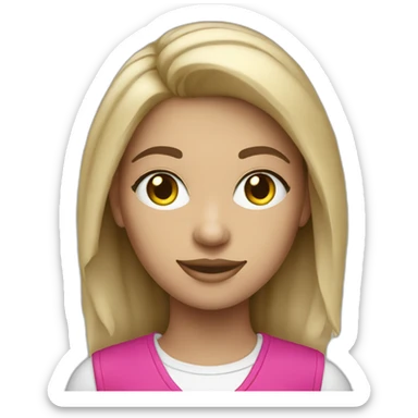 a girl designer who works at the ozone company. The company's corporate colors are blue, fuchsia and white sticker