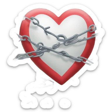 A heart encircled by chain link fence topped with razor wire  sticker