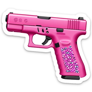 Bedazzled pink Glock 19, front view sticker