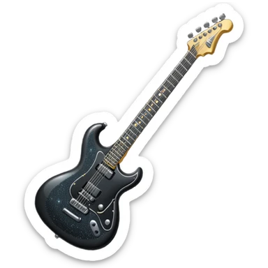 a veryyyyyy very sparkly all black electric guitar sticker