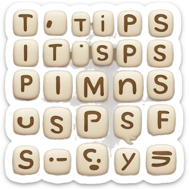 word with alphabet type letters that say "tips" sticker