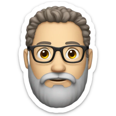 guy with very tall beard and side brown hair and glasses holding a shotgun sticker