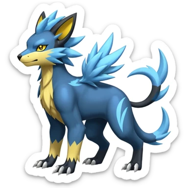 Palkia-Zeraora-Manectric-Luxray-Fakémon-fusion-animal-creature, full body  sticker
