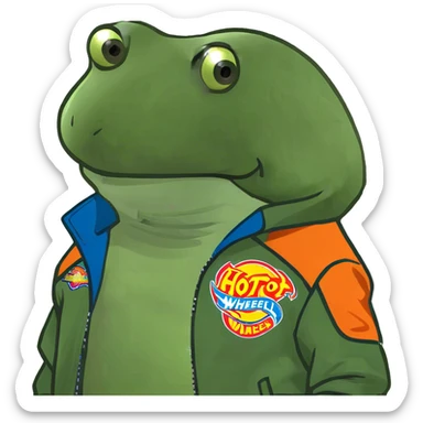 wearing a hot wheels shirt jacket sticker