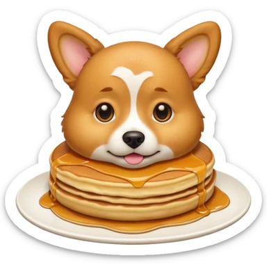 dog in the shape of pancake likr the dog emoji  sticker