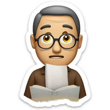 A surprised man reading sticker