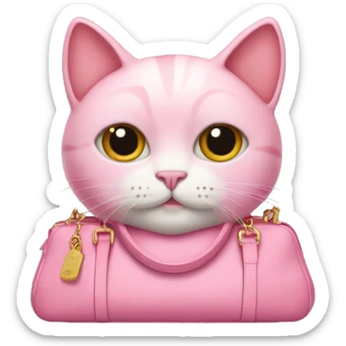 pink cat in a prada bag sticker