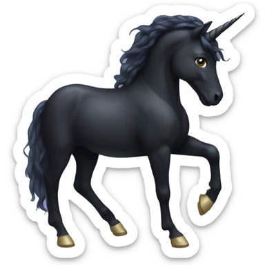 Black unicorn sticker