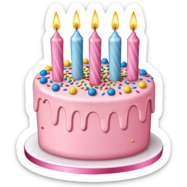 Birthday cake 20 girly sticker