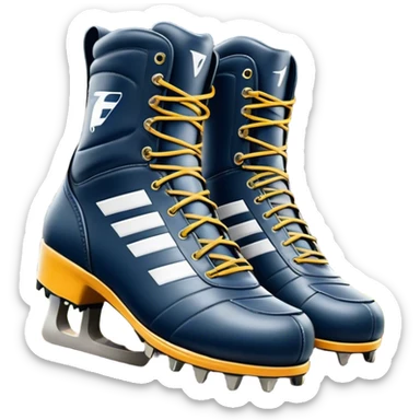 Cinematic Realistic image of a pair of AFL boots, showcasing detailed leather stitching and a rugged sole with fine cleat impressions, captured against a blurred stadium background with high-energy, dynamic lighting sticker