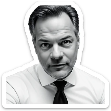 monochrome portrait of a man sticker