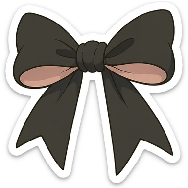 gothic bow, black and pink sticker