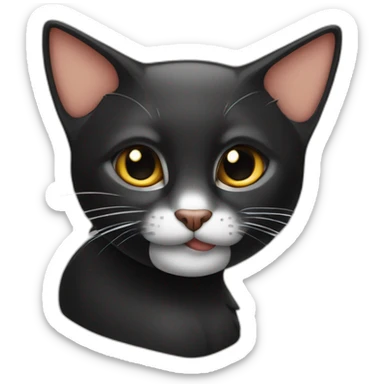 gato negro con la oreja izquierda mocha y levantando un pulgar como like sticker