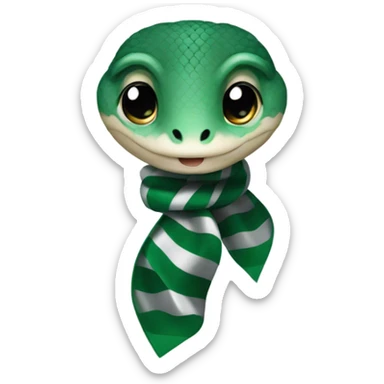 cute Slytherin snake with scarf hogwarts sticker