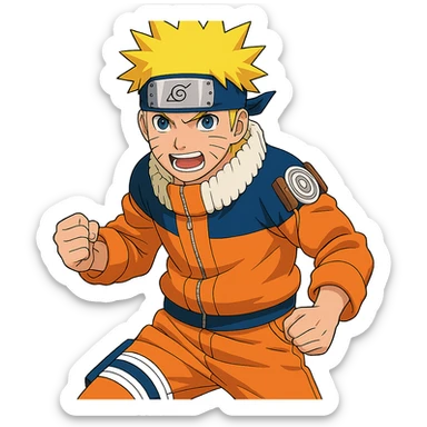 Naruto with vibrant colors in a general style sticker