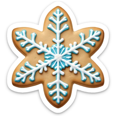 Christmas cookie snowflake shape  sticker