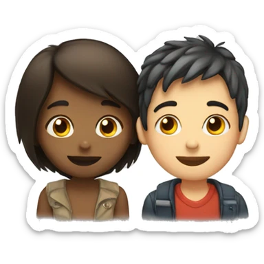 girl and a gay boy kissing sticker