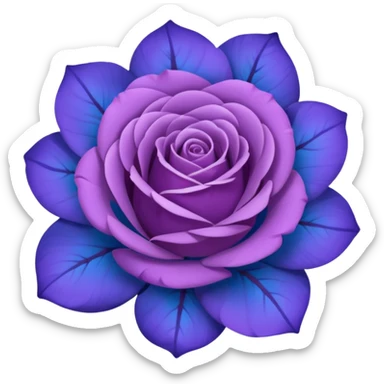 rose shape flower, no stem, now make it a blue purple color. dont use two colors, just one, the color code is: 0019ff sticker