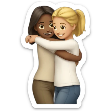 hug-two-girls sticker
