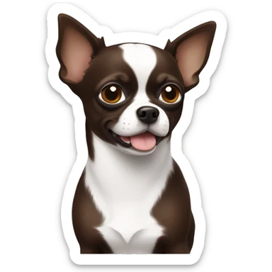 Dark Brown chihuahua with White only on the chest  sticker
