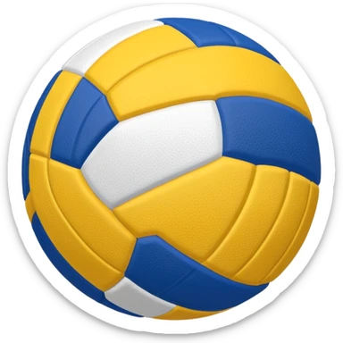 Pelota de voleibol BLANCO CON AZUL Y AMARILLO LOS 3 COLORES sticker