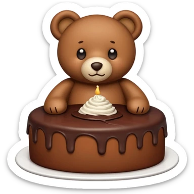 Teddy bear shaped chocolate cake  sticker