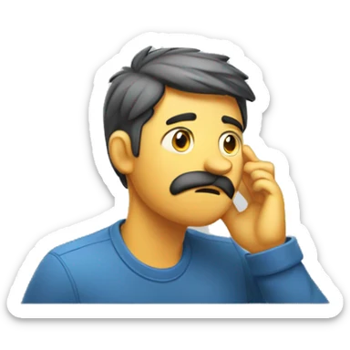 man looking doubtful and scratching his head sticker