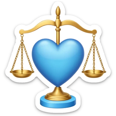 Blue heart with scales of justice sticker