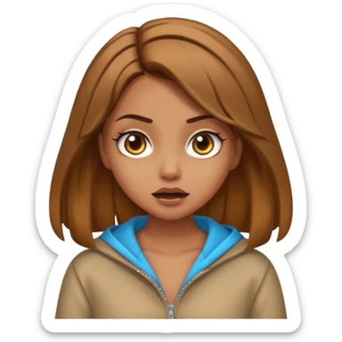 pretty long hair girl middle parted, amazed, good clothes, tanned, baddie, RELLY PREETY, BADDIE, DRESSED AS A BADDIE, LIGHT BROWN HAIR sticker