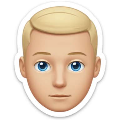 A guy with a blonde buzz cut sticker