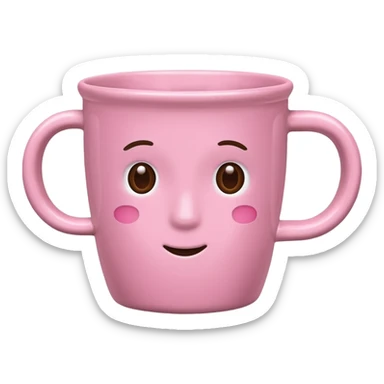 pink coffee cup without eyes sticker