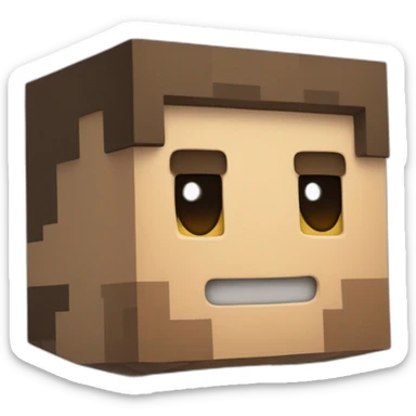 Minecraft Steve whith a dirt block sticker