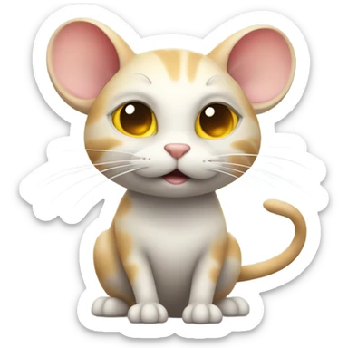 Cat and mouse sticker