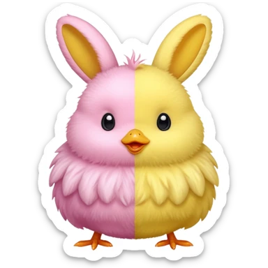 Yellow bunny peep and pink chick peep  sticker