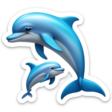 Dolphin and baby dolphin  sticker