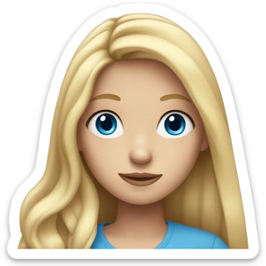 girl with long blonde hair and blue eyes sticker