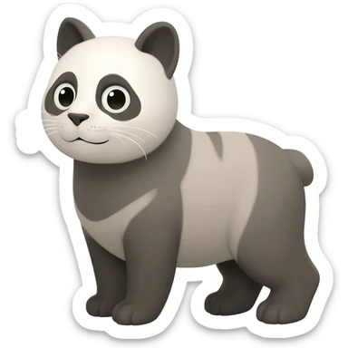 cat and panda sticker
