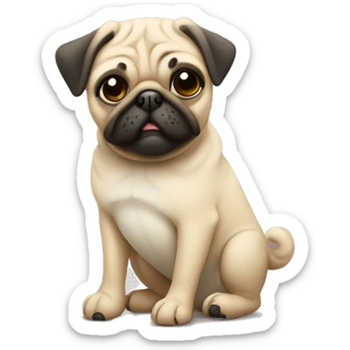 Get well soon pug sticker