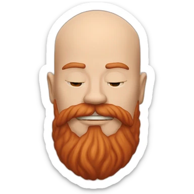 a bald man with a red beard smokes wei sticker