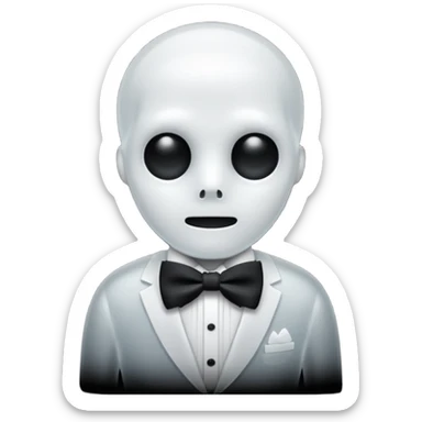 A ghost with a bowtie sticker