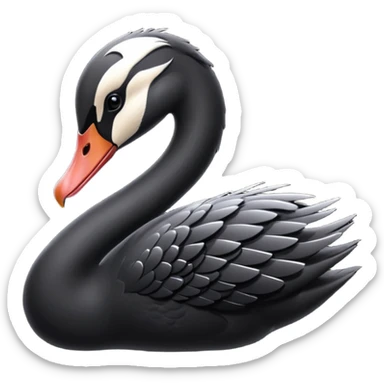 Black swan emoji sticker
