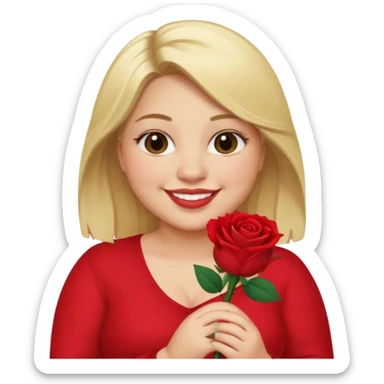 ash Trevino is a fat girl with blonde hair and has a rose in her hand  sticker