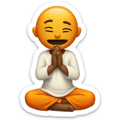 an orangatun bowing his head like a guy praying to god sticker