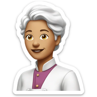 Une maman de peau blanche entrain de cuisiner sticker