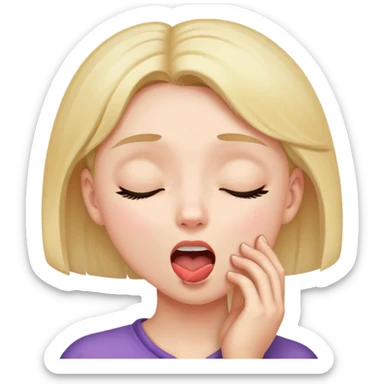 girl holding holding neck with mouth open and eyes closed sticker